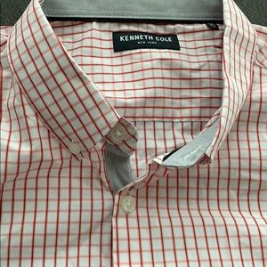 Kenneth Cole XXL Red Plaid Dress Shirt